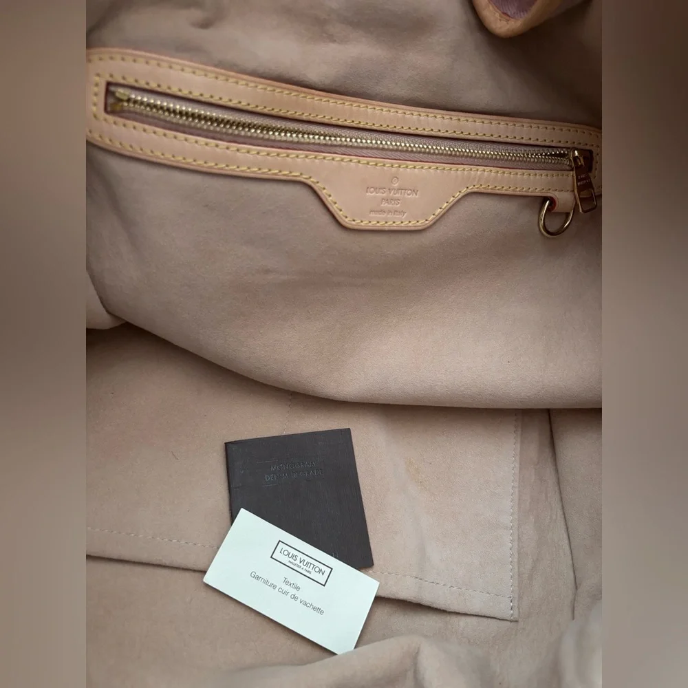 LOUIS VUITTON Rouge Fauvist Denim Sunbeam Monogram Hobo Bag Limited Edition 2010 - Picture 4 of 15